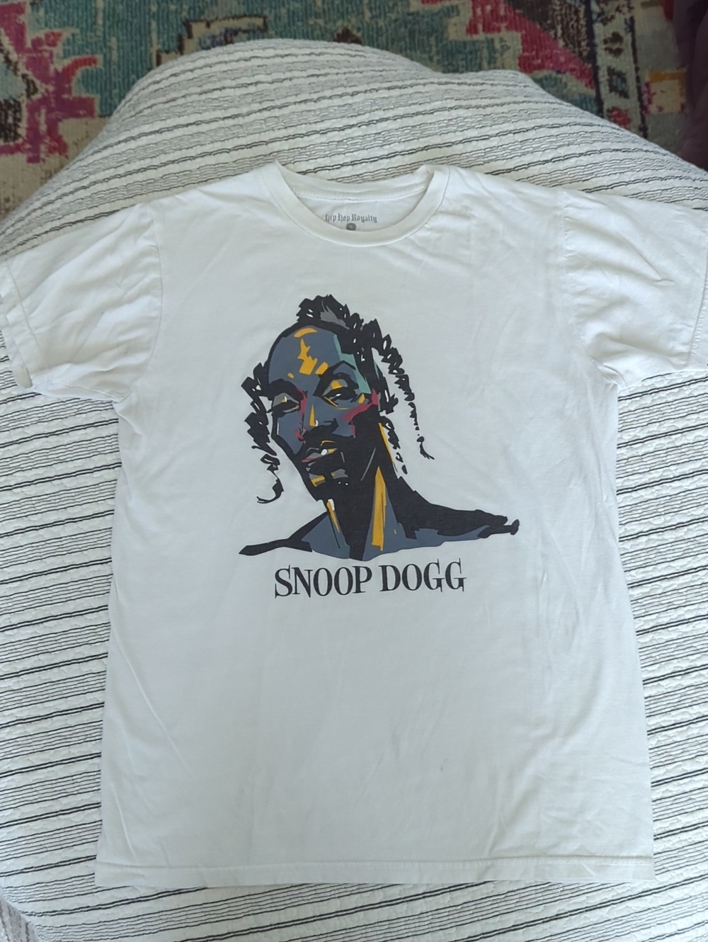 White Short Sleeve Graphic Tee Featuring Icon Portrait